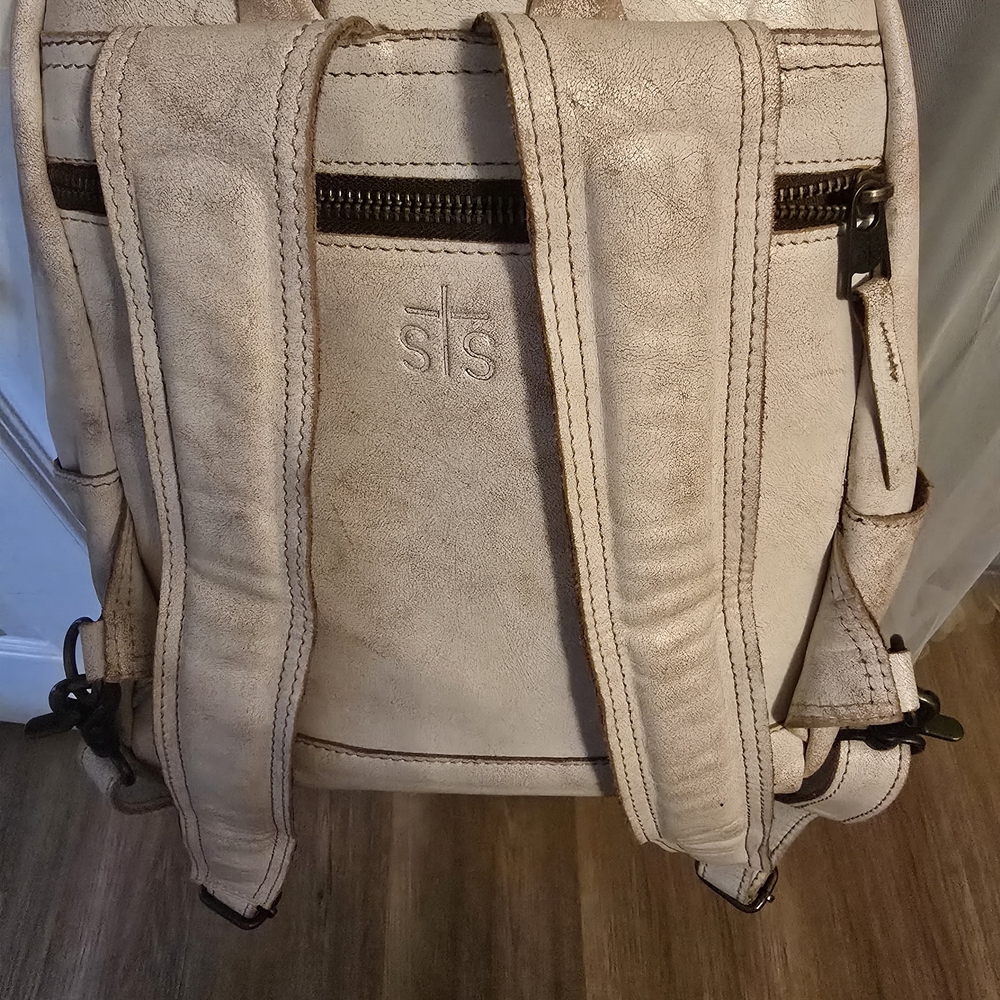 STS Ranchwear CC Small Beige Suede Leather Backpack - Picture 2 of 8